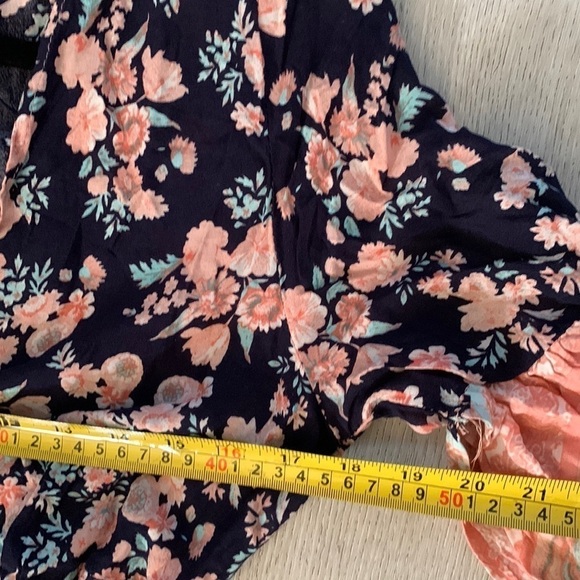 Selfie Leslie Floral Wrap Dress large maxi bohemian ruffle size L cottagecore - Picture 4 of 16